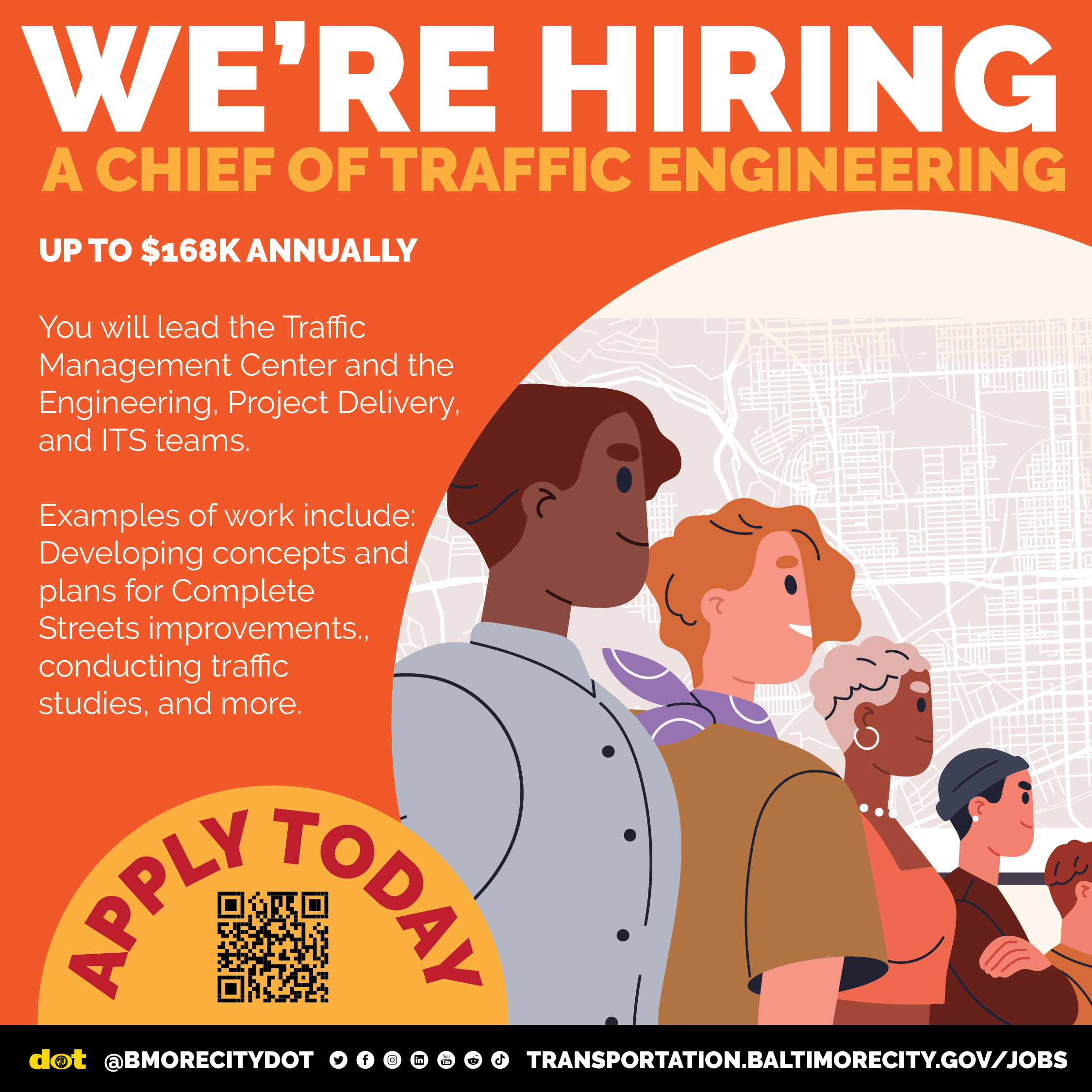 Baltimore City Department of Transportation We're Hiring Chief of Traffic Engineering